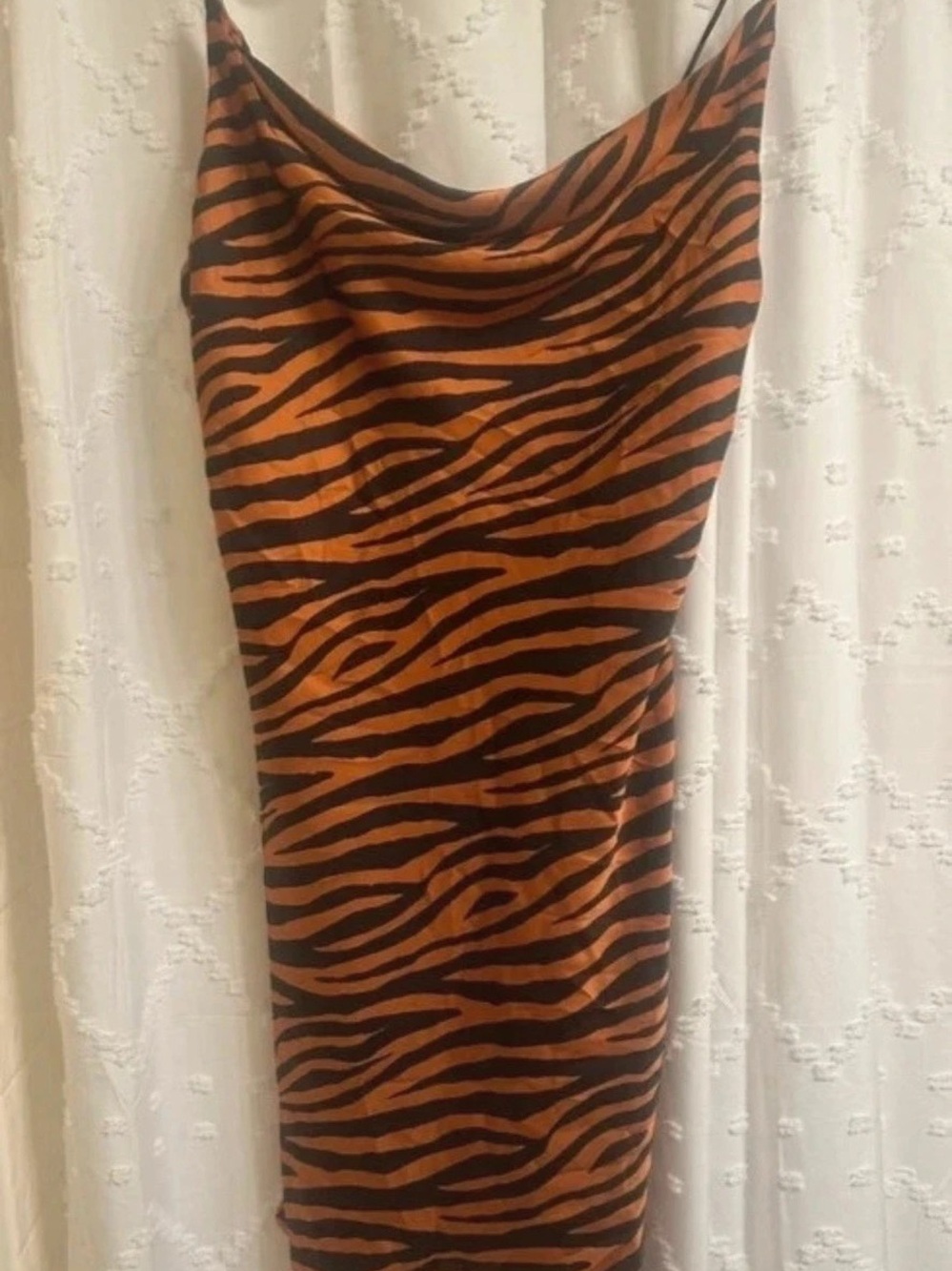 T.I.M.I.N.G. Zebra Print Cowl Neck Midi Dress new with tags.